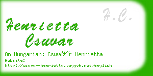 henrietta csuvar business card